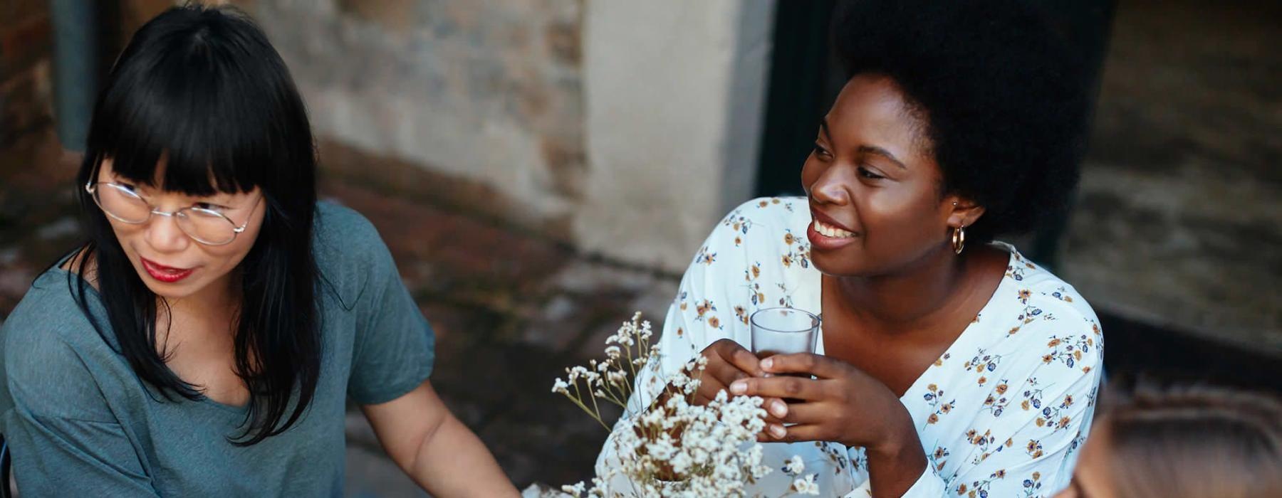 group of women having brunch at a neighborhood restaurant